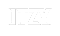 White outlined logo text reading 'ITZY' 